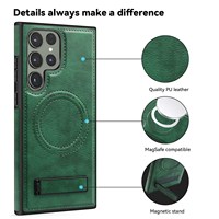 Étui de téléphone de charge sans fil magnétique en cuir PU de luxe pour Samsung S25 S24 S23 Plus A16 A06 A15