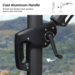 Paraguas romano voladizo grande parasol impermeable con luz LED de aluminio duradero personalizado moderno - Product Image 5