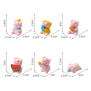 ミニPVC豚フィギュア、ミニチュア豚置物、妖精アクセサリー、水槽、庭園ミニチュア、デスクトップデコレーション、工芸品 - Product Image 3