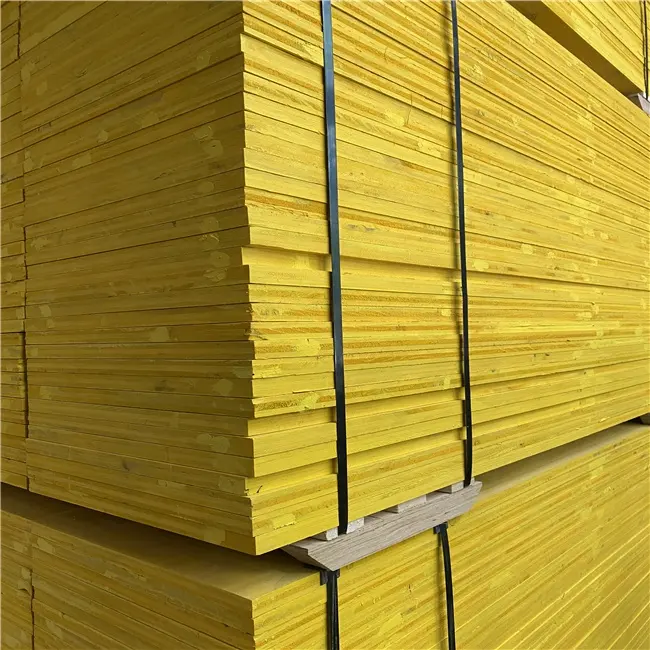 Paneles de encofrado de construcción de encofrado amarillo de 21mm 27mm 3 capas con núcleo de abeto chino