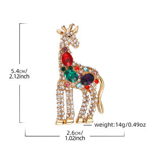 YINI Vintage Unisex principalmente aleación transfronteriza <span class=keywords><strong>jirafa</strong></span> broches moda Rhinestone Pin ramillete alfileres hebillas para mujeres - Product Image 4