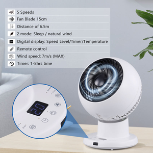 Ventilador de Escritorio Digital Moderno de 5 Velocidades, Silencioso, para Uso Doméstico, en Hoteles y Oficinas, con Material Plástico y Pantalla Digital que Proporciona Información Clara - Product Image 4