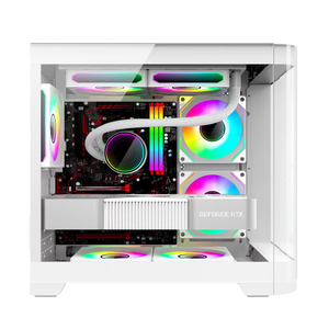 Chasis de <span class=keywords><strong>PC</strong></span> de acrílico curvo LY, gabinete de jugador de ordenador barato, caja de ordenador de escritorio de Torre media, caja de piezas para juegos - Product Image 4
