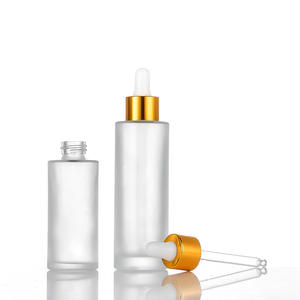 Eco-Friendly 120ml Clear Glass <b>Dropper</b> <b>Bottles</b> 30ml Empty Space for Skin Care Serums Frosted Flat Shoulder Glass <b>Bottle</b> - Product Image 2