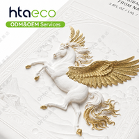 Boîte à parfum personnalisée ODM OEM de luxe en pulpe moulée de bagasse de canne à sucre blanche, avec motif floral 3D Pegasus en relief, emballage cadeau en papier