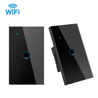 Interruptor de Luz Inteligente Tuya Estándar Americano, 1 Canal, Panel Táctil de Vidrio, WIFI+BLE, Control por Voz con Alexa para el Hogar