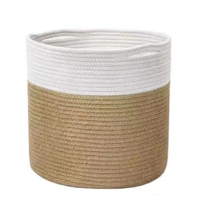 <span class=keywords><strong>Panier</strong></span> de rangement tissé moderne Vente en gros <span class=keywords><strong>Panier</strong></span> pliable en jute épissé en coton Corde pour plantes Pots de fleurs Couverture et <span class=keywords><strong>panier</strong></span> à linge - Product Image 2