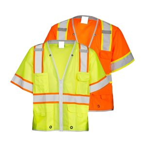 เสื้อกั๊กสะท้อนแสง CITICITY ANSI สำหรับงานก่อสร้าง แขนยาว ทนทาน เหมาะสำหรับงานสำรวจ พร้อมช่องใส่ของหลายช่อง - Product Image 1