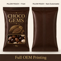 Sachets d'emballage alimentaire en plastique Mylar à fenêtre, plats, individuels, pour bonbons au chocolat, dragées et cadeaux