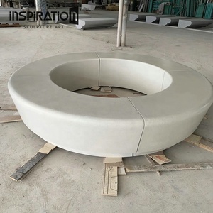 INInspiration Banc <span class=keywords><strong>de</strong></span> parc personnalisé Banc d'arbre rond Banc <span class=keywords><strong>de</strong></span> jardin en pierre Siège en béton Terrazzo - Product Image 3