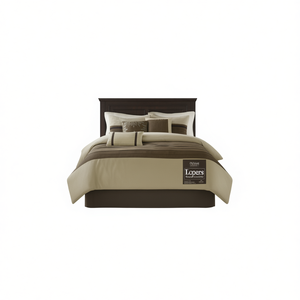 Set Copripiumino 7 Pezzi a Righe in Poliestere Stile Classico per Arredamento Casa - Product Image 1