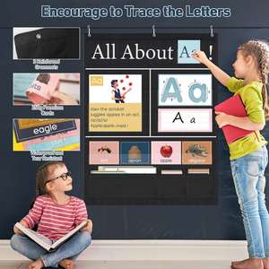 Tabla de Letras de Tela Educativa para Niños, Profesores y Preescolar, 27x34 Pulgadas, Negro/Azul/Colores Personalizados - Product Image 6