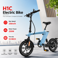 Vélo électrique pliable H1C 250W pour ville, en alliage d'aluminium de 14 pouces, vélo hybride électrique, batterie au lithium 36V, cyclisme urbain, entrepôt Europe/USA
