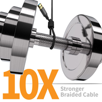 Cable de Extensión USB 3.0 de 3 Metros, Tipo A Macho a Hembra, Cable Extensor Trenzado de Nailon, Transferencia de Datos de 5 Gbps para Cámaras Web, Computadoras y Automóviles