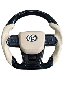 Volant en fibre de carbone de style <span class=keywords><strong>GR</strong></span> Upgrade300 pour Toyota LAND CRUISER 200 LC200 FJ200, volant à boutons noirs, 2008-2021 - Product Image 6