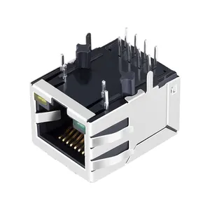 HFJ11-E2450E-LS12RL Single Port geschirmt RJ45 Buchse Stecker mit 10/100 Base-T Integrated Magnetics