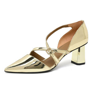 2025 New Elegant Pointed <b>Toe</b> Women Heeled Sandals Women's Chunky Pumps Genuine Leather Shoes Fashion Party Dress Heeled Sandals - Product Image 3