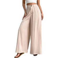Nouveau Pantalon Évasé Chic et Élégant à Taille Haute avec Plis Centraux et Jambes Larges, Style Resort, Collection Été 2026, Vente en Gros