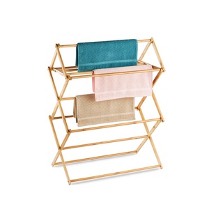 Séchoir à linge pliable en <span class=keywords><strong>bambou</strong></span>, gain de place, pour vêtements, séchoir à vêtements en bois - Product Image 4