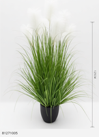 Plantes Artificielles : Herbe Haute Effet Oignon avec Feuillage Clair, Bonsaï, Fausses Herbes, Arbustes, Fleurs, Herbe de Blé pour la Maison