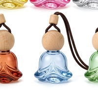 Diffuseur de parfum en verre pour voiture, pendentif avec capuchon en bois, parfum longue durée, élimination des odeurs, aromathérapie de voyage, décoration