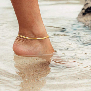 स्टेनलेस स्टील नाग चेन हीरा महिलाओं के लिए समायोज्य गर्मियों में समुद्र तट पायल फिगारो श्रृंखला क्यूबा चेन पायल कंगन उपहार - Product Image 2