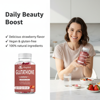 Gummies au Glutathion OEM ODM, Formule Éclaircissante pour la Peau avec Collagène, Vitamine C, Antioxydant, Complément Alimentaire Végétalien Certifié GMP