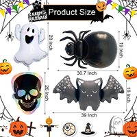 Ballons en aluminium d'Halloween : Ensembles de décoration pour fêtes d'anniversaire d'enfants sur le thème des fantômes, chauves-souris, squelettes, araignées et citrouilles – Articles pour la fête d'Halloween (Trick or Treat)
