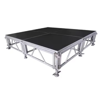 Scène en contreplaqué noir certifiée TUV CE 6061-T6, installation facile, scène en aluminium pour salon professionnel, scène pliante en aluminium pour location