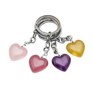 Llaveros de acero inoxidable con mosquetón, ligeros y a la moda, organizador de llaves para el hogar, para mujeres y hombres, con cristal natural - Product Image 2