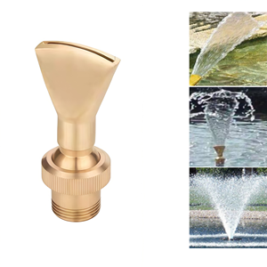 Tête de pulvérisation de fontaine de jardin en forme d'éventail en laiton réglable 1/<span class=keywords><strong>2</strong></span> \ "3/4 \" 1 \ "<span class=keywords><strong>2</strong></span> \" Jet de bec de canard femelle à filetage mâle pour paysage d'étang - Product Image 2