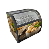 Congélateur horizontal commercial à température unique pour crème glacée, vitrine réfrigérée mini, présentoir réfrigéré