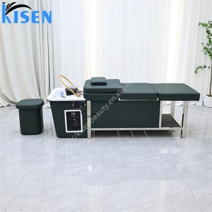 Table de lavage de cheveux Kisen Salon avec réservoir d'eau propre de 90L et réservoir d'eaux usées de 30L, livraison rapide, vente en gros - Product Image 3