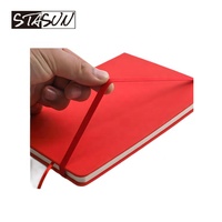 Carnet en cuir PU coloré STASUN A5 A6 avec logo personnalisé, couverture rigide et bande élastique pour l'école, le bureau et les fournitures scolaires