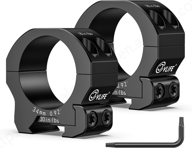 CVLIFE 2-Piece Precision Scope Rings Mount Compatible with More 34mm Tube Diameter 0.92mm Central Height for Hunting Accessories
