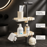 Support de rangement mural pour robinet de salle de bain et évier de cuisine, organisateur pour savon et éponge