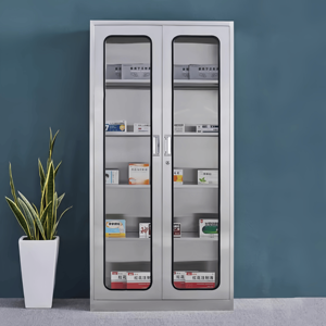 Armoire d'hôpital moderne à double usage en acier inoxydable 304 - Porte-médicaments stérile et organisateur de dossiers de bureau - Product Image 5