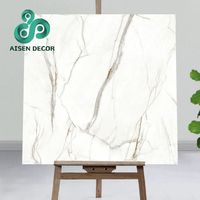AISEN DECOR Carreaux en porcelaine brillante 60x60cm Carrelage de sol en marbre PVC pour le salon