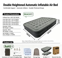 Matelas Gonflable Moderne VOSSER avec Pompe Intégrée, 18 Pouces, Auto-Gonflant en 3 Minutes, Portable, Taille Queen pour le Camping et la Maison