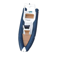 Bateau semi-rigide de 20 pieds, console centrale en fibre de verre, bateau de pêche, gommoni cinesi prezzi, bateau pneumatique de 6m