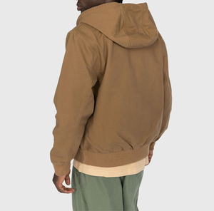 Giacca Bomber Sostenibile in Tela per <span class=keywords><strong>Uomo</strong></span>, con Zip Integrale, Stampa Intrecciata, <span class=keywords><strong>Cappuccio</strong></span>, Abbigliamento Esterno Autunnale, Tinta Unita, Streetwear, Uniforme da Squadra Universitaria - Product Image 3