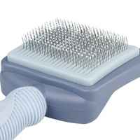 Peigne en plastique pour animaux de compagnie (chiens et chats) - Outil de toilettage et de nettoyage à activation par bouton, autonettoyant, démêlant et anti-poils morts
