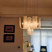 PM personnalisé luxe nuage verre lustre Villa salon Desig suspension lampe personnalisé Loft escalier haut plafonnier