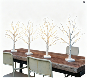 EAMBRITE Décoration d'intérieur Arbre de <span class=keywords><strong>bouleau</strong></span> blanc lumineux Décoration de Noël d'intérieur Lot de 4 Lumières LED USB à piles pour table - Product Image 5