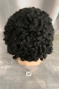 H393 Prothèse capillaire afro bouclée pour <span class=keywords><strong>homme</strong></span>, système <span class=keywords><strong>de</strong></span> remplacement capillaire en <span class=keywords><strong>cheveux</strong></span> humains pour <span class=keywords><strong>homme</strong></span> afro-américain, postiche afro ondulé bouclé pour <span class=keywords><strong>homme</strong></span> noir - Product Image 3