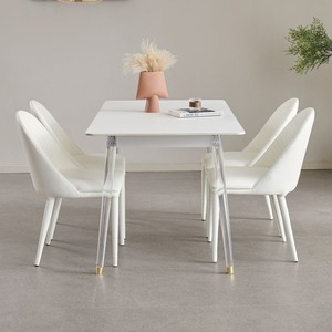 Blanco Muebles para el hogar <span class=keywords><strong>Cocina</strong></span> Venta al por mayor Marco de metal Restaurante Hotel Lujo Moderno Cuero Barato Comedor <span class=keywords><strong>Sillas</strong></span> - Product Image 1