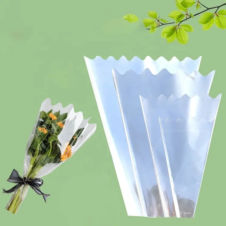 Tas Plastik Transparan Grosir Kustom Kualitas Tinggi Kantong Vakum Pembungkus Mawar Cetak Gravure Segel Panas