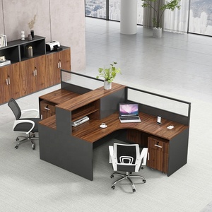 4 Person <strong>Modular</strong> Cubical Cubicles Modern Staff Desk Furniture <strong>Office</strong> Workstations - Product Image 3