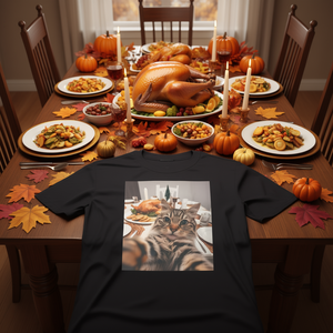 T-shirt Cat Selfie Thanksgiving Turkey Dinner - Product Image 3