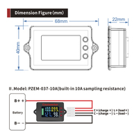 Probador de Baterías Digital Profesional PZEM-037XH, Contador de Coulomb con Pantalla LCD a Color, Medidor de Capacidad de 12V/24V/100V 50A para Baterías de RV/Solar